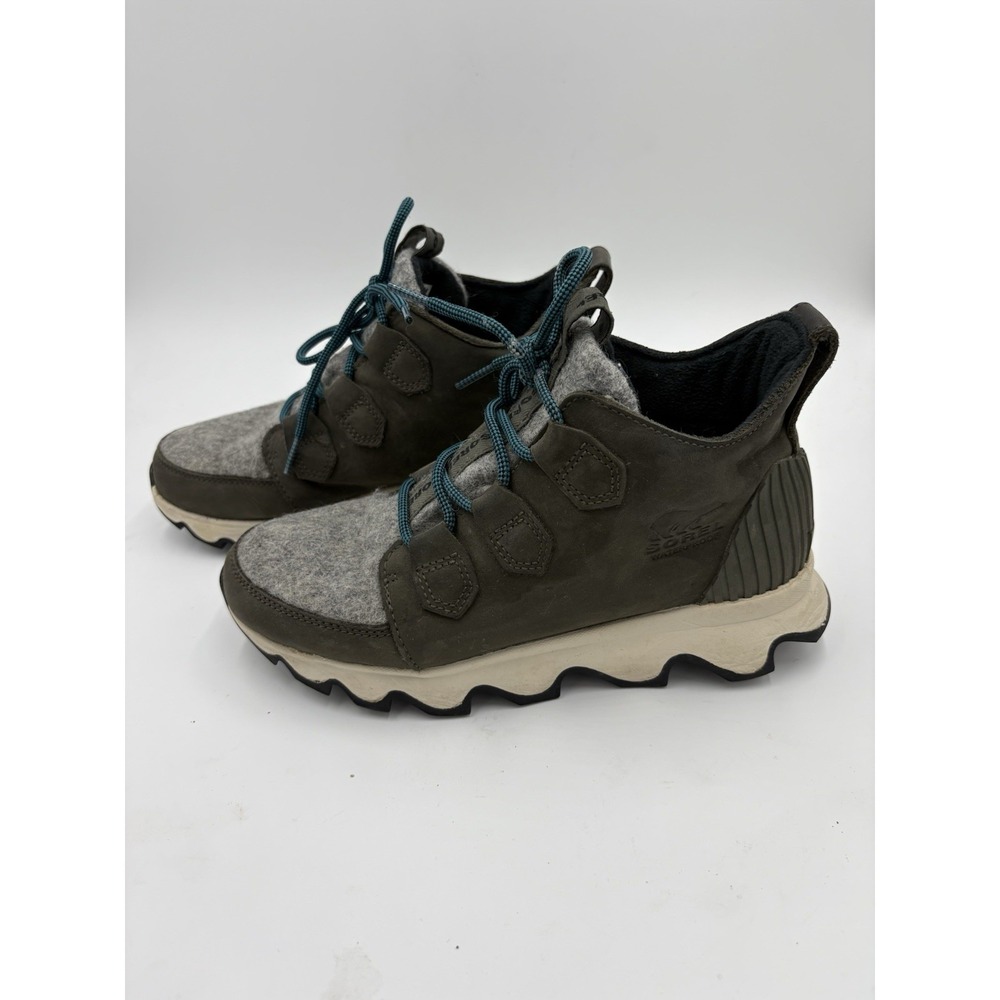 SOREL Women's Size 7.5 Kinetic Impact Caribou Plus Waterproof Boot Green Aloe - Picture 2 of 10